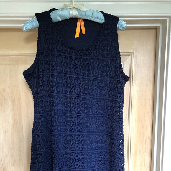 Navy Stretch Lace Maxi Dress, Size 8,10, Sleeveles - Picture 3 of 13